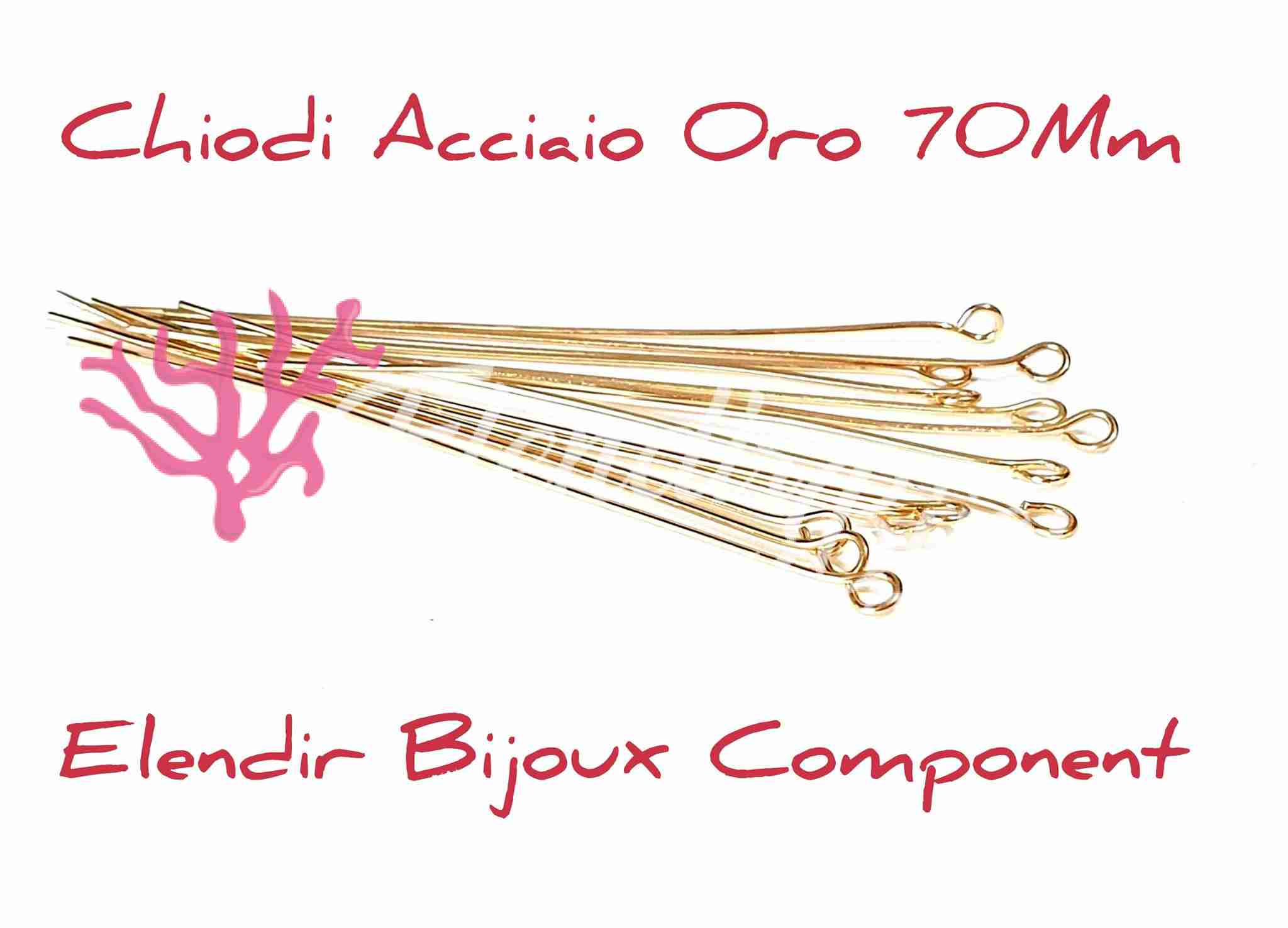 Chiodi occhiello acciaio oro 70 mm