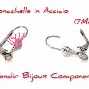 monachelle acciaio argento francesi conchiglia 17 mm