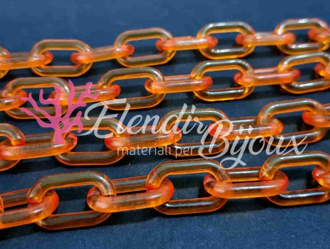 Catena in Resina Arancione Trasparente