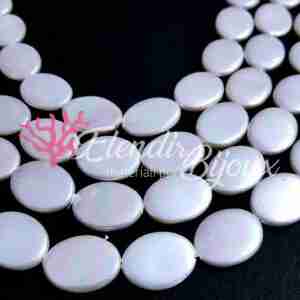 filo perle di fiume 15x20 Ovale Piatta