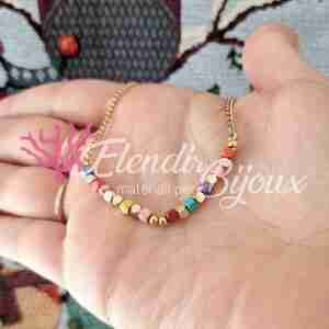 Base Bracciale #48 Acciaio Ematite Gommata e Cubi