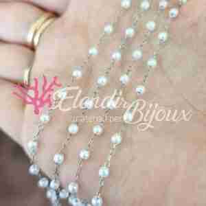 Base Collana #08 Acciaio e Perle 4 mm