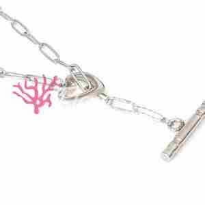 Base Collana #06 Acciaio Ovale Chiusura a T Cuore
