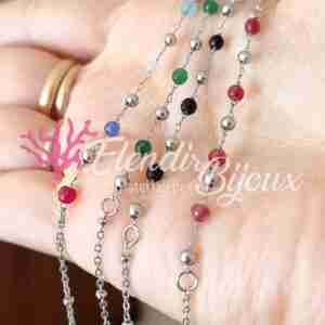 Base Collana #02 Acciaio e Pietre Multicolor