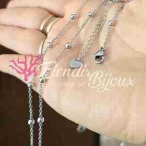 Base Collana #24 Acciaio Argento e Sfere 3.3 mm