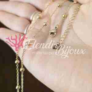 Base Collana #25 Acciaio Oro e Sfere 3.3 mm