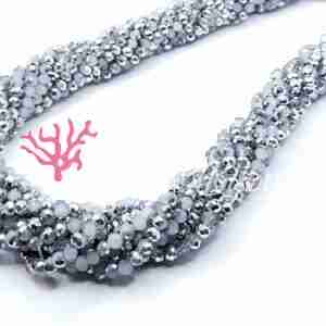 Filo Cristalli 4x3 XL #26 da 120 cm Bicolor Argento Grey