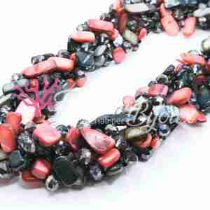 Filo Cristalli e Madreperla XL #05 da 120 cm Rosso Nero