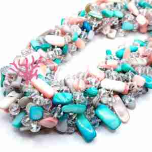 Filo Cristalli e Madreperla XL #08 da 120 cm Rosa Grey Tiffany