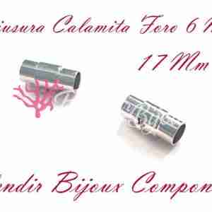 Chiusura Zirconi #101 a Calamita Tubolare Argento 17 mm