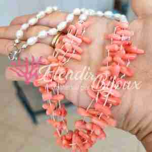 Collana Perle e Corallo Rosa 