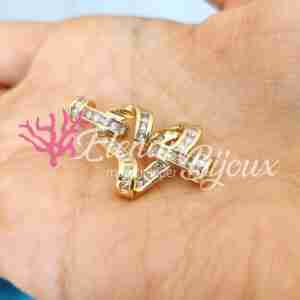 Chiusura Zirconi #07 Cuore Spirale Dorato 36x21 mm