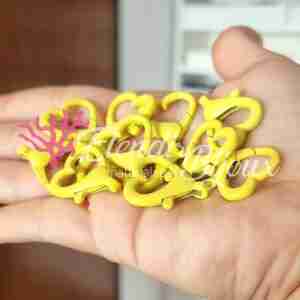 Chiusura #77 Moschettone Cuore 22x25 mm Giallo