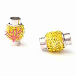 Chiusura Calamita #37 12x16 mm Pavé Strass Gialla