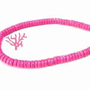 Pietra Rondella #03 Turchese Heishi Fucsia 6x3 mm