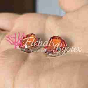Ciondolo #84 Cuore Cristallo 17x14 mm Arancione