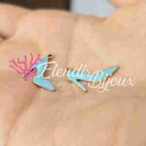 Ciondolo #111 Scarpetta Tacco Acciaio Smaltato 16 mm Tiffany