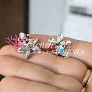 Clips per Orecchini #05 Cristallo Fiore Multicolor