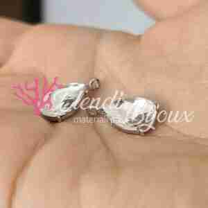 Ciondolo #47 Goccia Cristallo Sfaccettata 10x19 mm Crystal