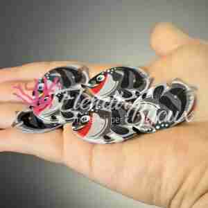 Ciondolo #304 Pesce Grigio Multicolor Acciaio 35x25 mm