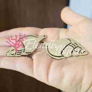 Ciondolo #229 Conchiglia Acciaio 55x29 mm