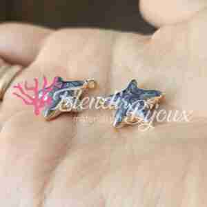 Ciondolo #192 Stella Grigia Smaltata 17 mm 3D