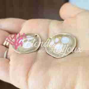 Ciondolo #220 Greco Beige Smaltato Irregolare 24 mm