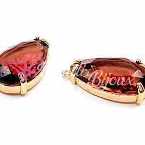 Ciondolo #381 Goccia Bordeaux Cristallo 16x26 mm