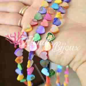 Madreperla #18 Cuori Multicolor Conchiglia 8 mm