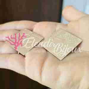 Connettore #109 Filigrana Cactus Quadrato Dorato 30 mm