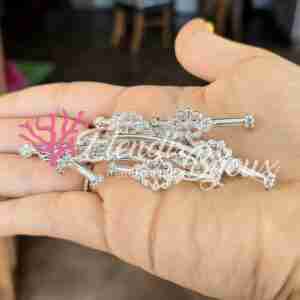 Connettore #112 Tubo Fiore Argento 38x11 mm