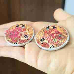 Connettore #102 Klimt Tondo 41 mm Bordo Argento Brillantinato