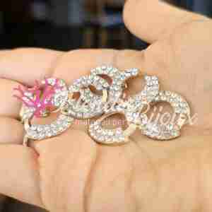 Connettore #114 Tondo Strass Dorato 19 mm
