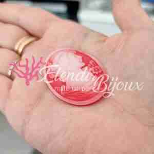 Ciondolo #430 Cammeo Rosso Donna Cabochon 30x40 mm