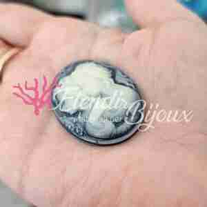 Ciondolo #428 Cammeo Nero Ragazze Cabochon 30x40 mm