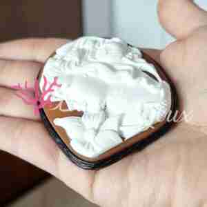 Connettore #162 Cammeo Bianco Donna Cabochon 55x67 mm