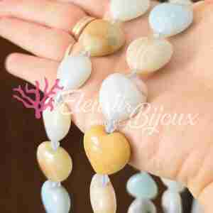 Amazzonite Floreale Cuori #51 Naturale Liscia 20 mm Multicolor