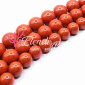 Corallo Rosso Sintetico Tondo da 10 a 14 mm Liscio 40 cm