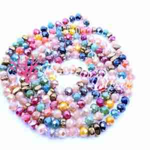 Cristalli 6x4 Multicolor #103 XL da 120 cm Sfumati Rondelle Collana