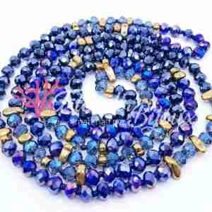Cristalli 6x4 Blu #109 XL da 120 cm Sfumato Rondelle Collana