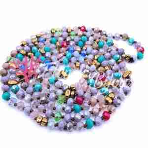 Cristalli 6x4 Multicolor #110 XL da 120 cm Sfumato Rondelle Collana