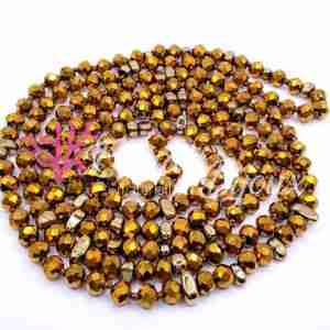 Cristalli 6x4 Oro #104 XL da 120 cm MetalRondelle Collana