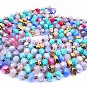 Cristalli 6x4 Multicolor #112 XL da 120 cm Sfumato Rondelle Collana