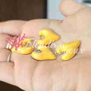 Ciondoli Cuore Giallo Liquido #501 17x20 mm Effetto Ceramica