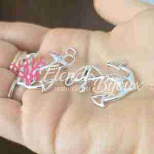 Ciondolo Connettore Ancore 34x26 mm in Zama Argento #278