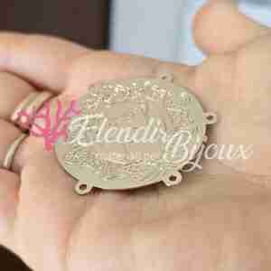 Connettore Filigrana Frida Khalo #452 Tondo Ottone 45 mm
