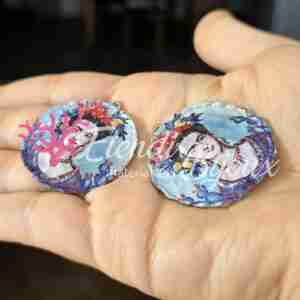 Ciondolo Martellato Alveare Frida #718 Tondo Grande Zama 36 mm